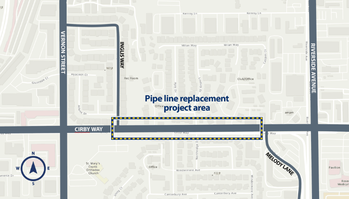 Cirby project map for pipeline replacement